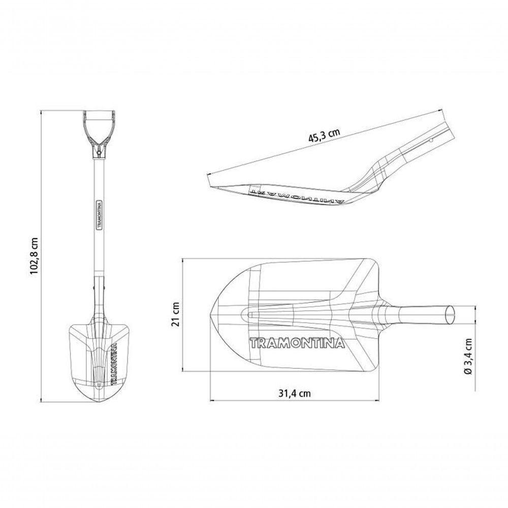 Pá De Bico Leve Tramontina Em Aço Com Cabo De Madeira 71cm 460-20 - 3