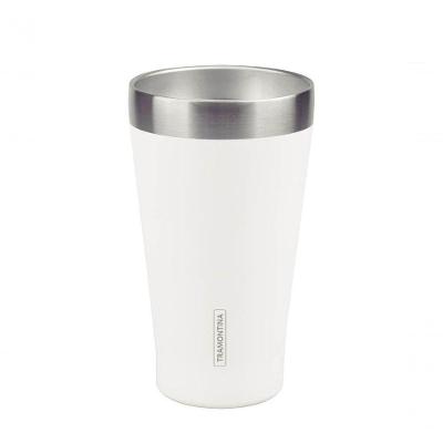 Copo Térmico Branco Em Aço Inox Tramontina Exata Sem Tampa 550ml