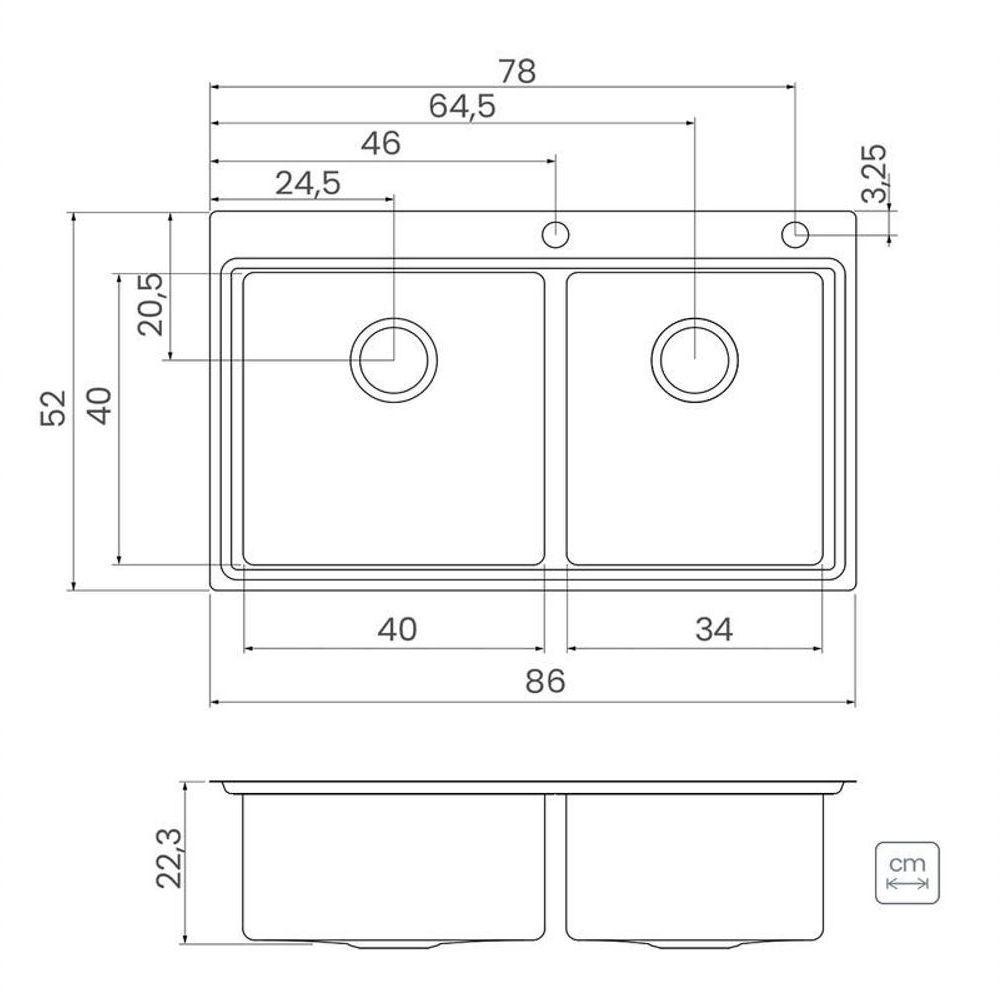 Cuba Dupla De Sobrepor Tramontina Smooth 2c 40 Em Inox Acabamento Acetinado 86x52cm Design Collection - 5