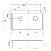 Cuba Dupla De Sobrepor Tramontina Smooth 2c 40 Em Inox Acabamento Acetinado 86x52cm Design Collection - 5