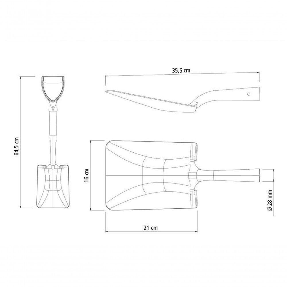 Pá Quadrada Pequena Tramontina Em Aço Com Cabo De Madeira 45cm - 2