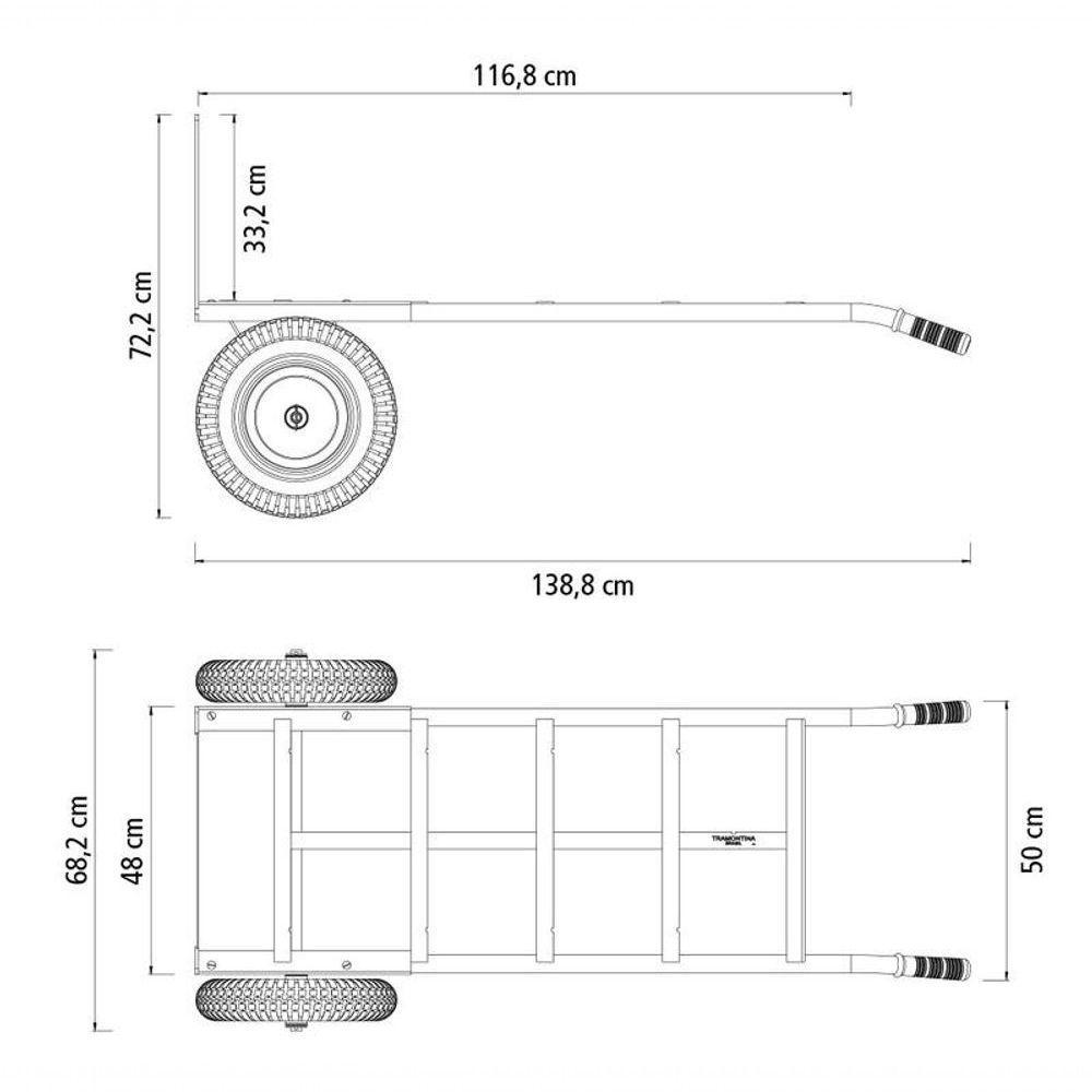 Carrinho Tramontina Para Cargas Com Chassi Metálico Reforçado 200kg - 2