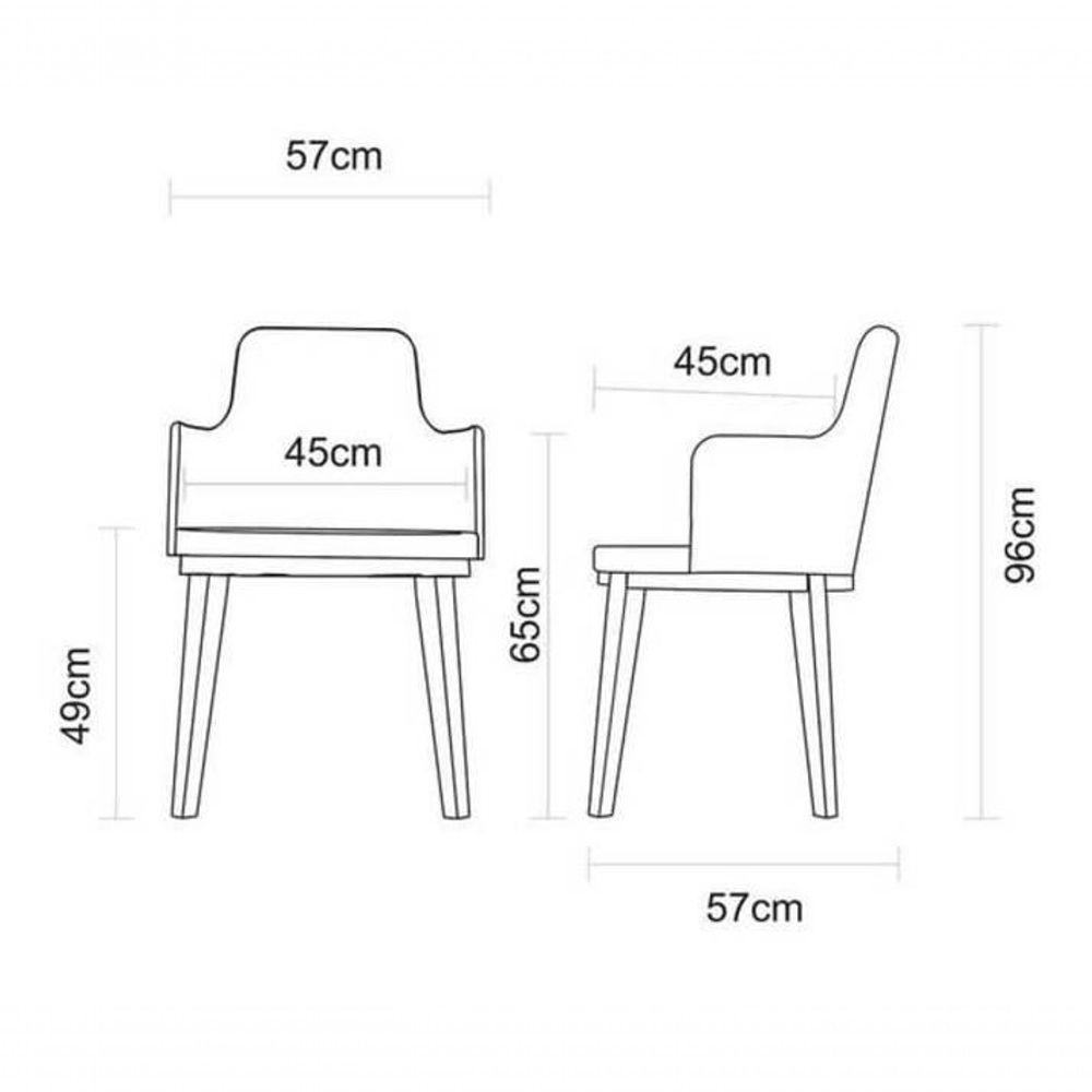 Poltrona Tramontina Piazza London Em Madeira Com Acabamento Envernizado Amêndoa E Estofado Café - 4