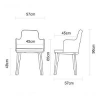 Poltrona Tramontina Piazza London Em Madeira Com Acabamento Envernizado Amêndoa E Estofado Café - 4
