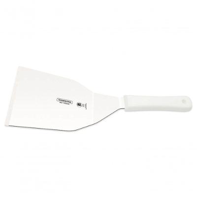 Espátula Para Hambúrguer Tramontina Profissional Com Lâmina Em Aço Inox E Cabo De Polipropileno Branco 7x4.1-4