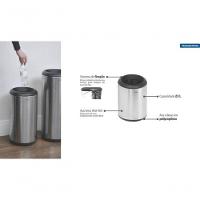 Lixeira Inox Tramontina Portofino Com Acabamento Escovado 23 Litros - 3