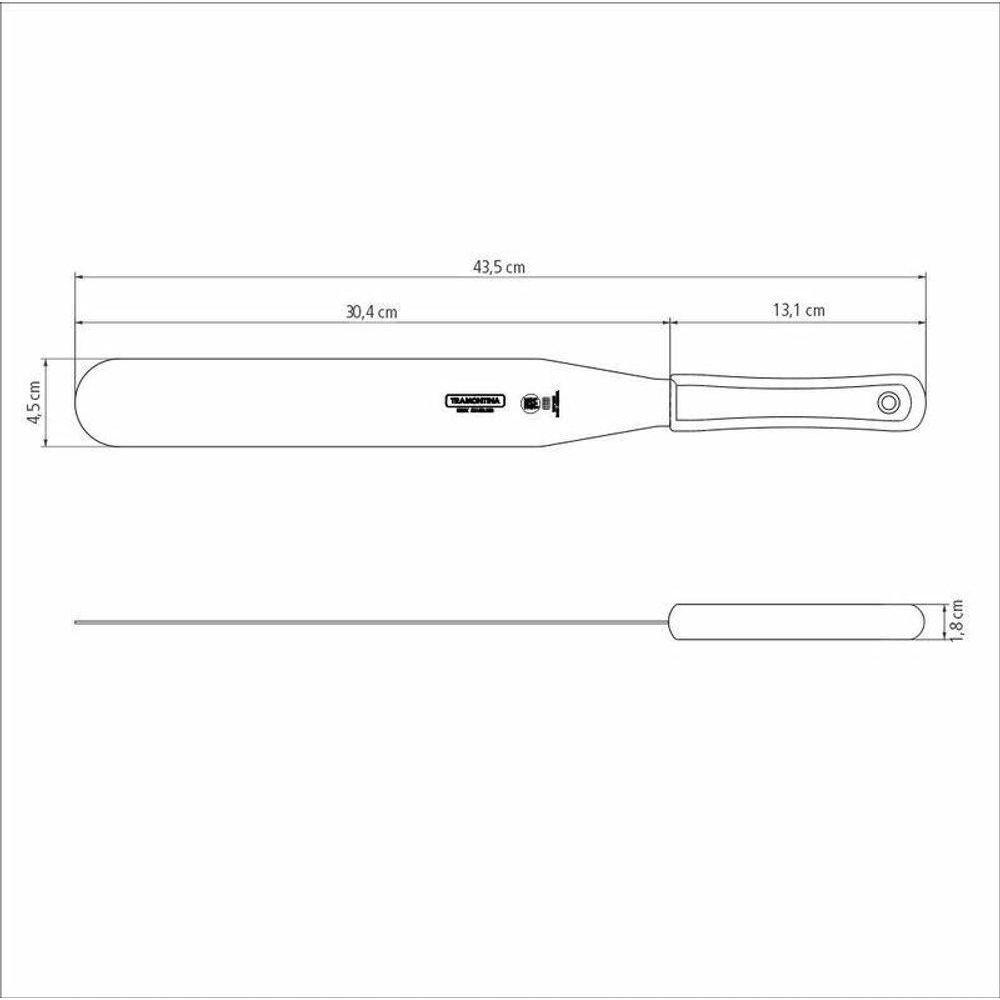 Espátula Para Confeiteiro Tramontina Profissional Com Lâmina Em Aço Inox E Cabo De Polipropileno Branco 12 - 4