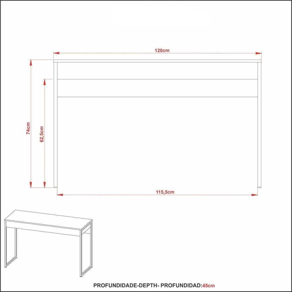 Escrivaninha Multimóveis Cr25056 Amendoa/Preta - 2