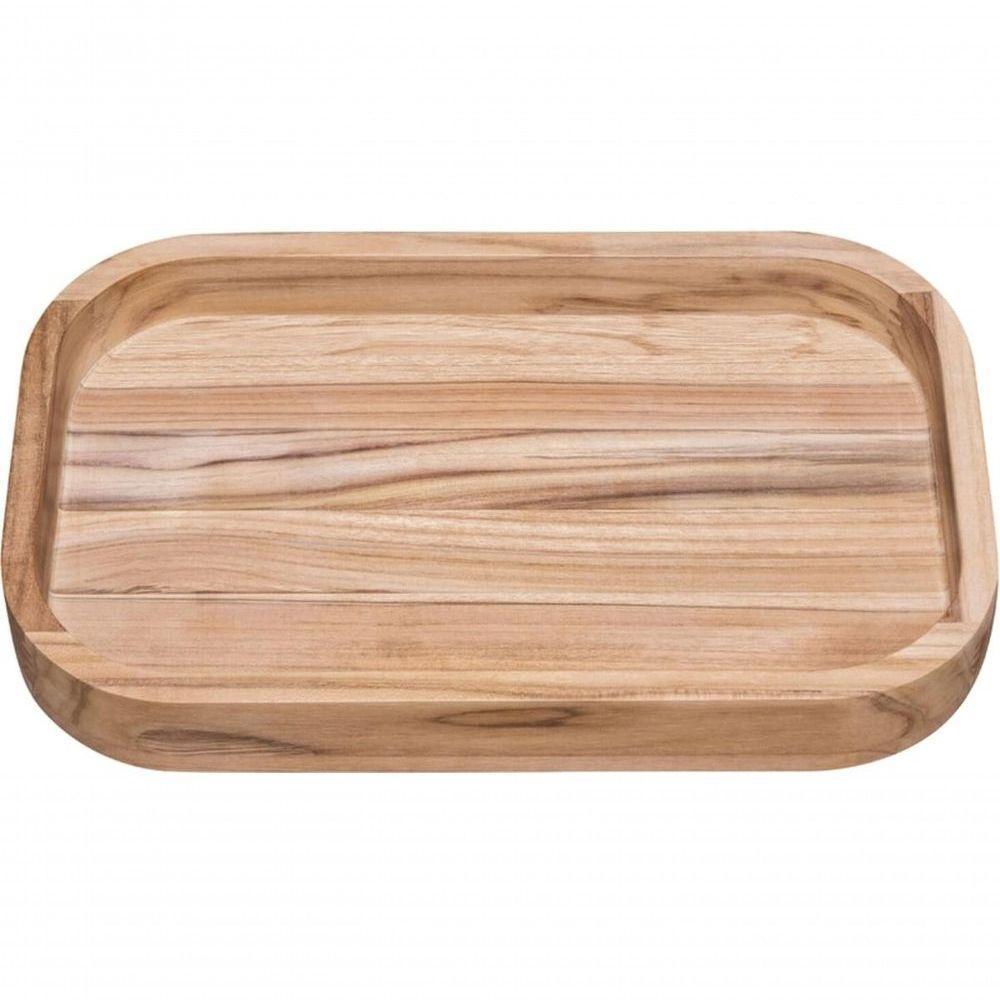 Gamela Para Churrasco Tramontina Retangular Em Madeira Teca 40x25cm - 1