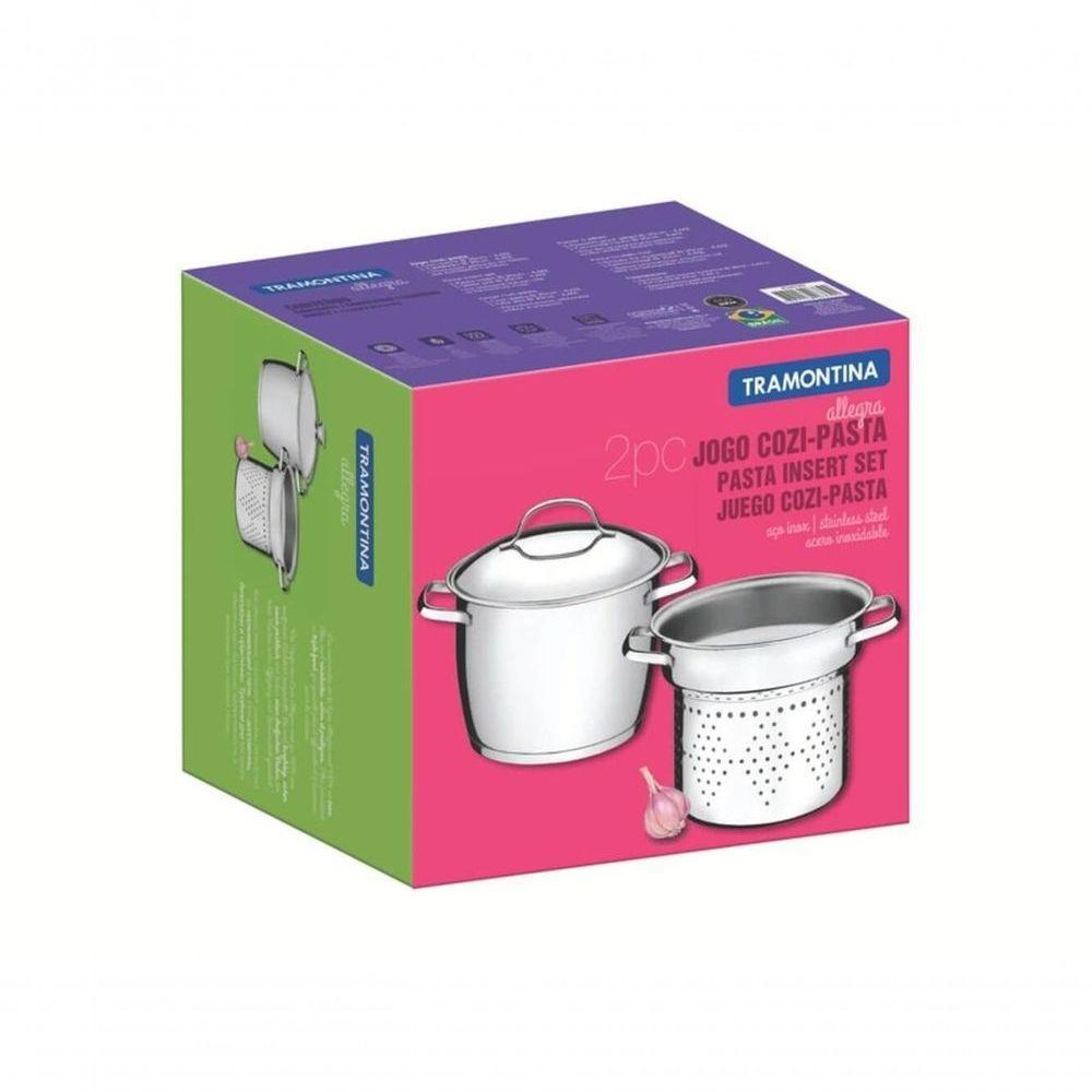 Jogo Cozi-pasta Tramontina Allegra Em Aço Inox 2 Peças - 2