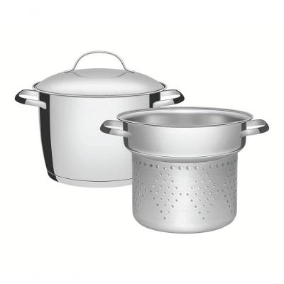 Jogo Cozi-pasta Tramontina Allegra Em Aço Inox 2 Peças