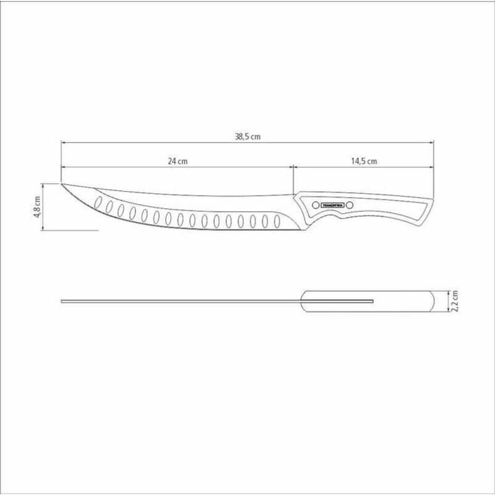 Faca Para Carne Tramontina Black 10 Com Cabo Em Madeira - 4
