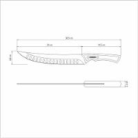 Faca Para Carne Tramontina Black 10 Com Cabo Em Madeira - 4