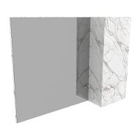 Espelheira Banheiro 1 Porta 80Cm Cr10082 Mármore Branco - 4