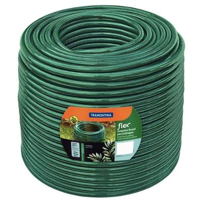 Mangueira Flex 3-4" Tramontina Em Pvc Verde 3 Camadas 50m