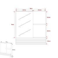 Espelheira Banheiro 60Cm Cr10092 Amêndoa/Mármore Branco - 3