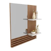 Espelheira Banheiro 60Cm Cr10092 Amêndoa/Mármore Branco - 4