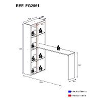Escrivaninha/Mesa Office Com Estante Lateral Multimóveis Fg2561 Branca/Lacca Fumê