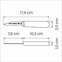 Faca Para Legumes Tramontina Profissional Com Lâmina De Aço Inox E Cabo De Polipropileno Branco 3 - 2
