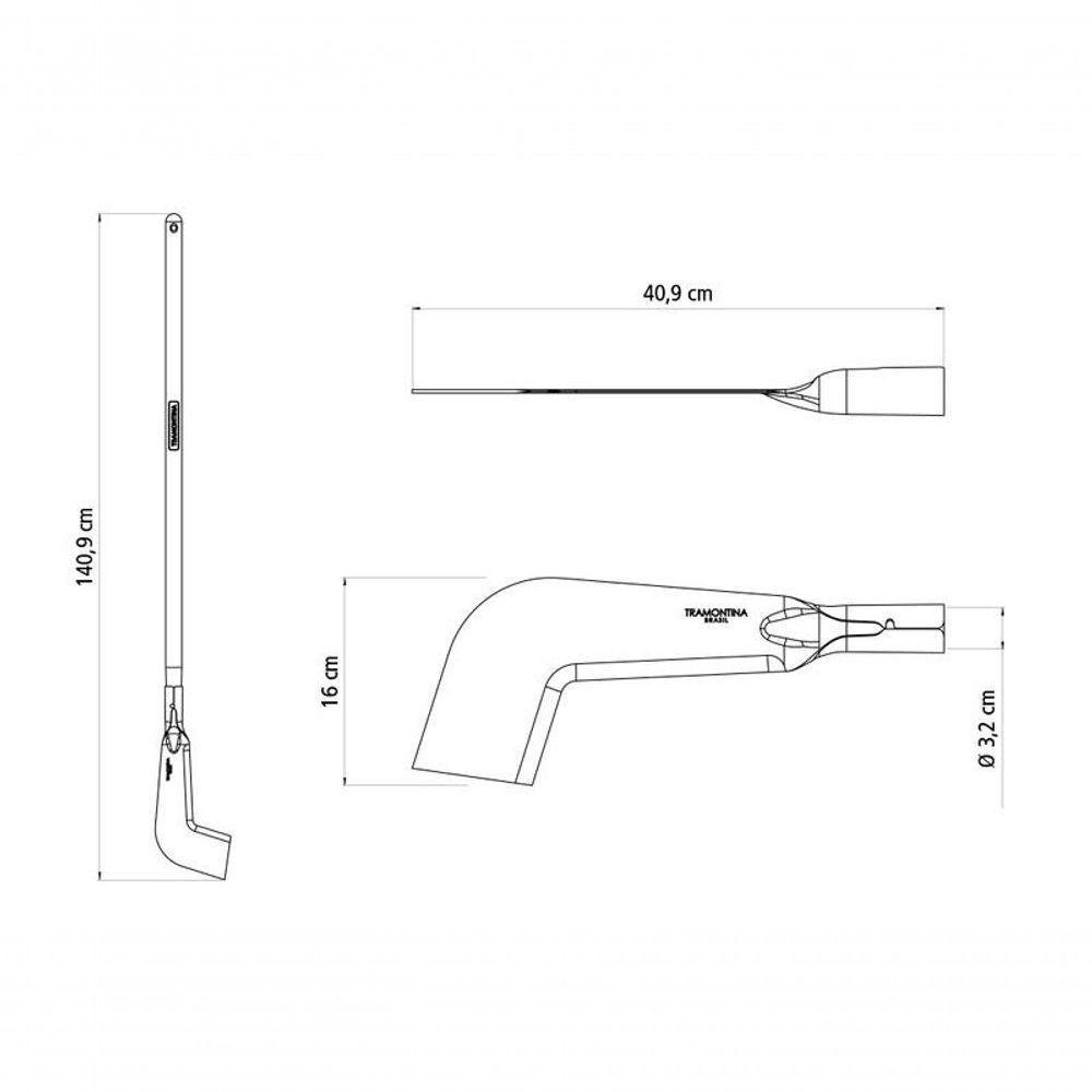 Foice Reta Tramontina Em Aço Com Cabo De Madeira 110cm - 2