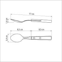 Colher Sobremesa Tramontina Polywood Castanho Inox - 2