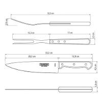 Conjunto Para Churrasco Tramontina Com Cabos Em Madeira Polywood Vermelho E Caixa De Papelão 15 Peças - 2