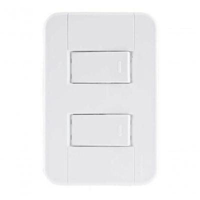 Conjunto 4x2 2 Interruptores Simples 10 A 250 V Tramontina Tablet Branco