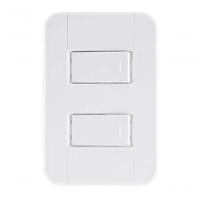 Conjunto 4x2 2 Interruptores Simples 10 A 250 V Tramontina Tablet Branco - 1