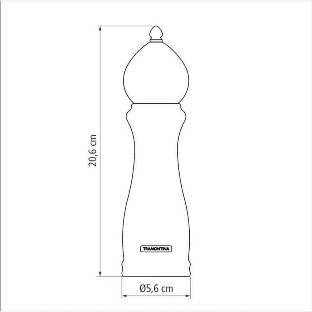 Moedor De Pimenta E Sal Tramontina Churrasco Black Em Cerâmica Com Recipiente De Madeira 8 - 4