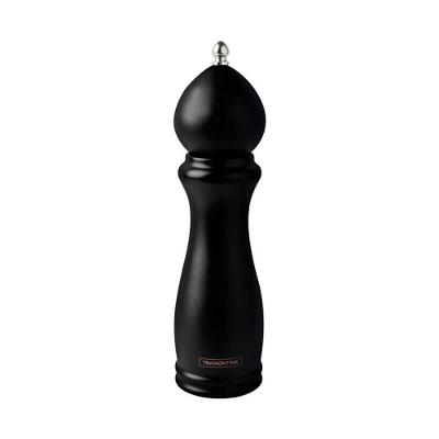 Moedor De Pimenta E Sal Tramontina Churrasco Black Em Cerâmica Com Recipiente De Madeira 8