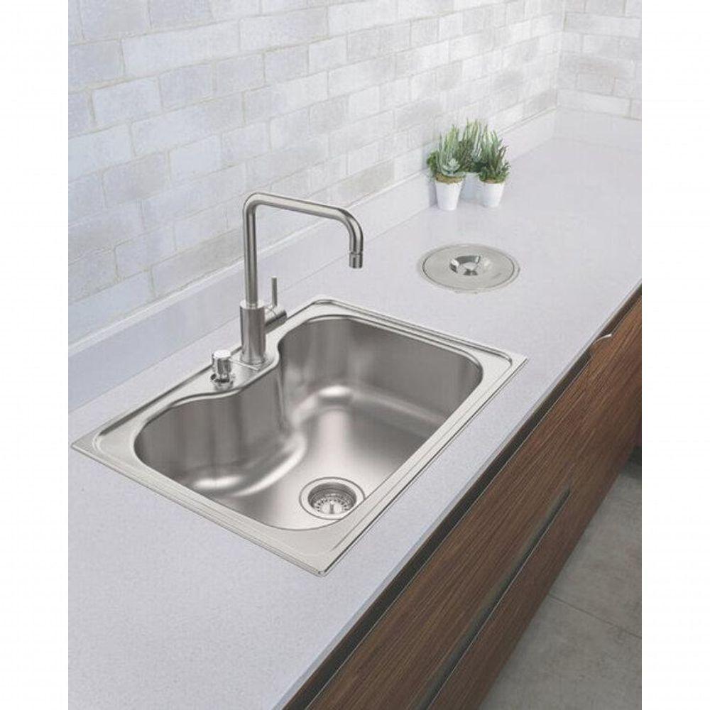 Cuba De Sobrepor Tramontina Morgana 60 Fx Em Inox Acabamento Escovado Com Válvula 69x49 Cm - 2