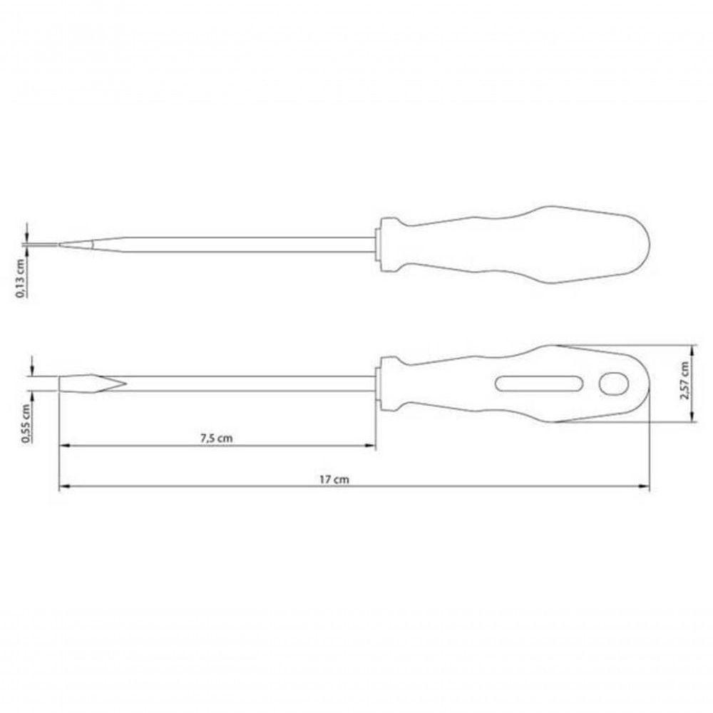 Chave De Fenda Tramontina Master Yellow Com Ponta Chata 3-16x3" - 3
