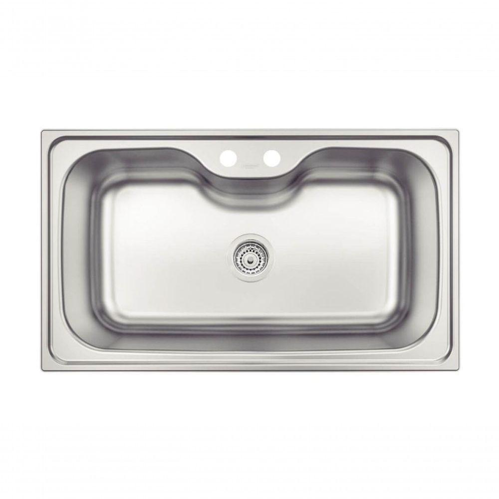 Cuba De Sobrepor Tramontina Morgana Maxi 78 Fx Em Inox Acabamento Escovado Com Válvula 86x50cm - 1