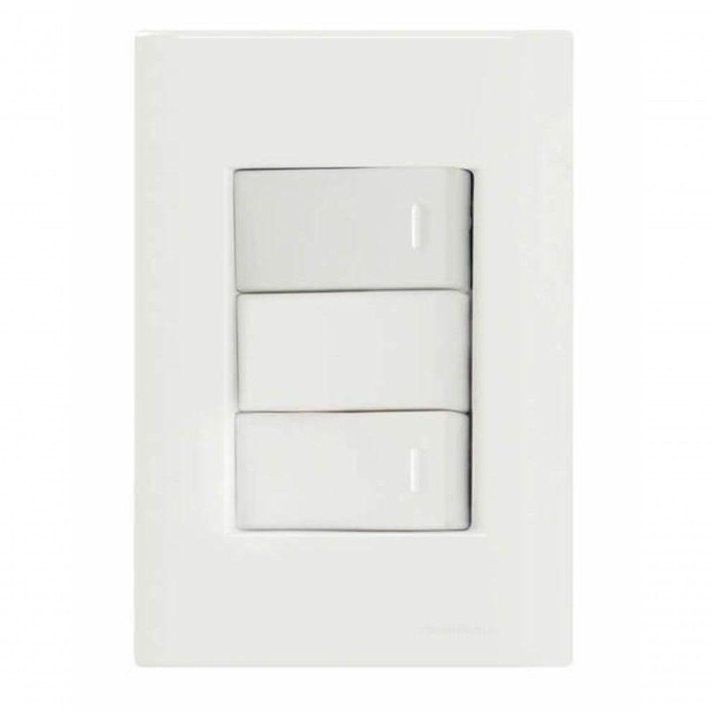 Conjunto 4x2 2 Interruptores Simples 10 A 250 V Tramontina Giz Branco - 1