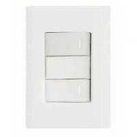 Conjunto 4x2 2 Interruptores Simples 10 A 250 V Tramontina Giz Branco - 1