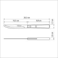 Faca De Mesa Tramontina 4 Inox Cabo Polywood Castanho - 2