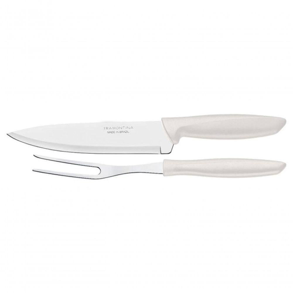 Jogo Trinchante Tramontina Plenus 2 Peças Off White - 1
