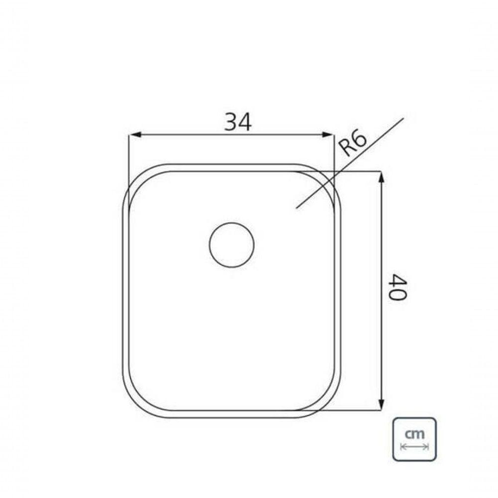 Cuba De Embutir Tramontina Dora 34 Bl R6 Em Inox Acabamento Escovado Com Válvula E Escape 34x40 Cm - 4