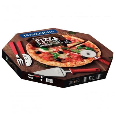 Jogo Para Pizza Tramontina 14 Peças Preto