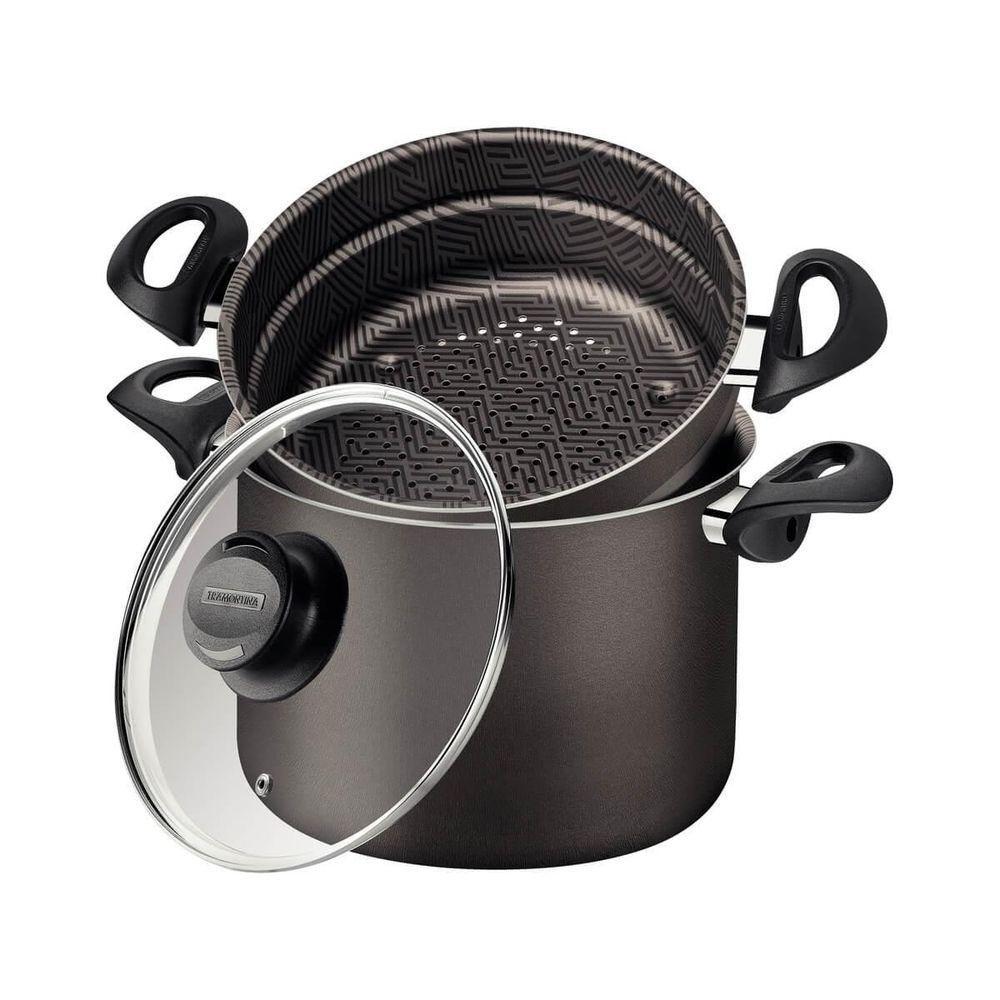 Conjunto 4 Funções Tramontina Paris Em Alumínio Com Revestimento Antiaderente Chumbo E Tampa De Vidro - 2