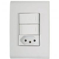 Conjunto 4x2 2 Interruptores Paralelos 10 A 250 V 1 Tomada 2p+t 20 A 250 V Tramontina Liz - 1
