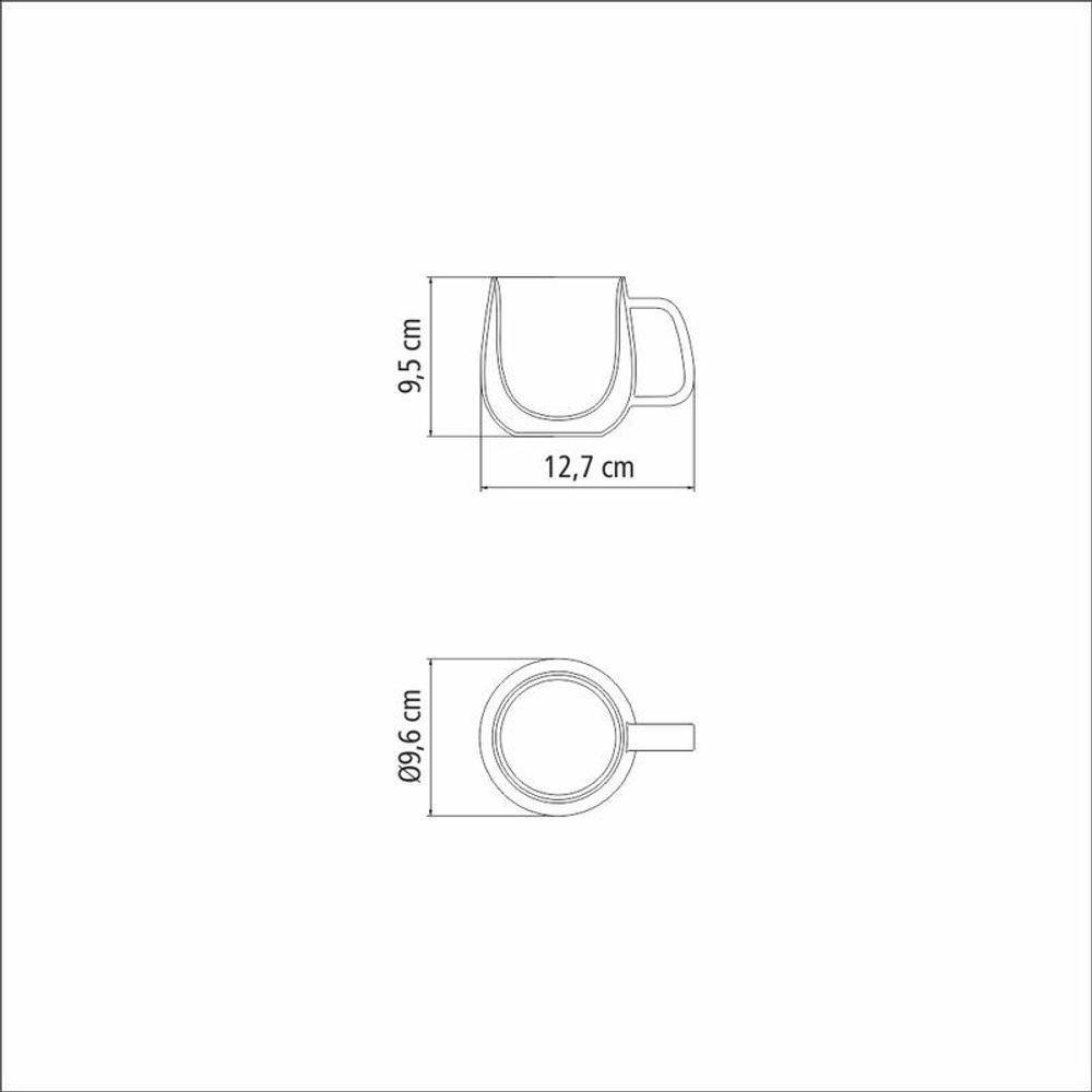 Jogo De Xícaras Tramontina Para Chá E Cappuccino 300ml 2 Peças - 5