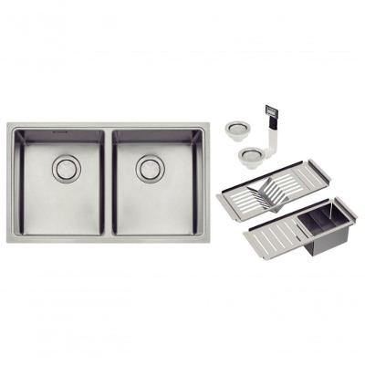 Cuba Dupla Tramontina Quadrum 2c 34 Em Inox Com Acessórios Design Collection