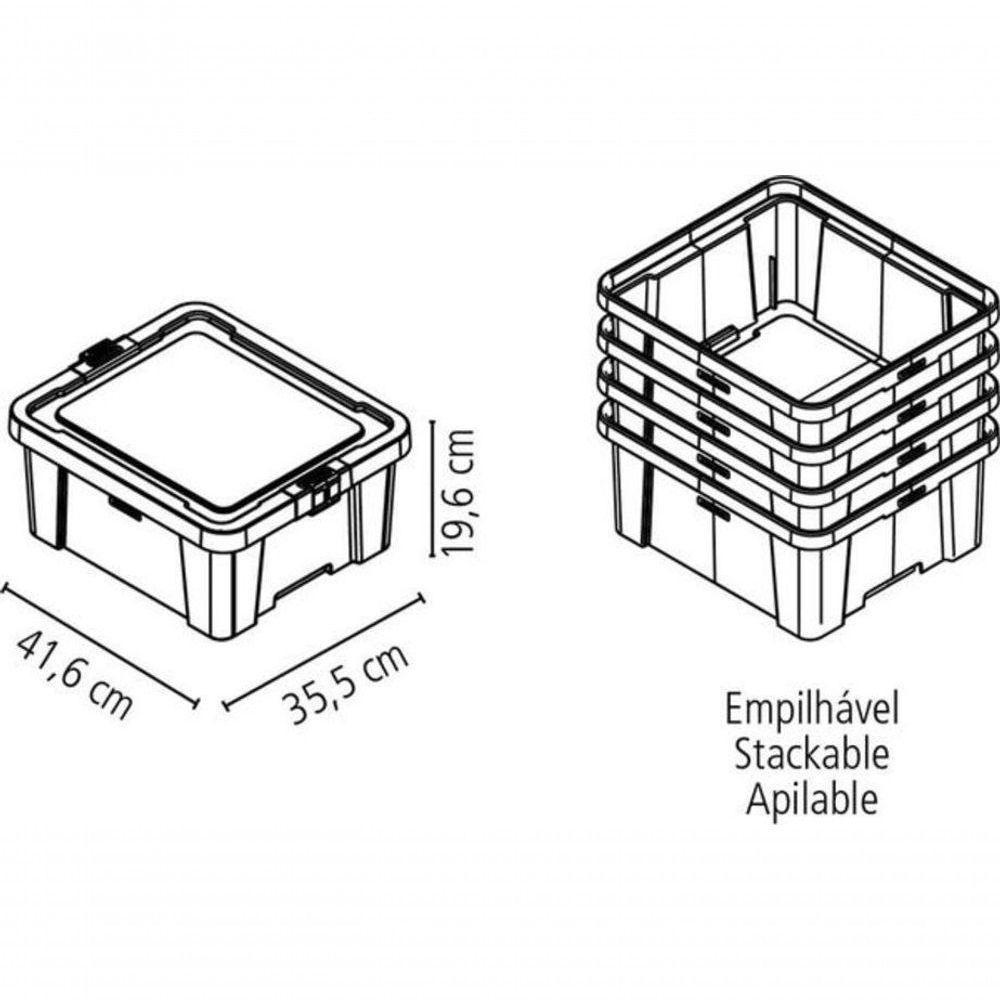 Caixa Organizadora Tramontina Office Transparente 17 Litros - 2