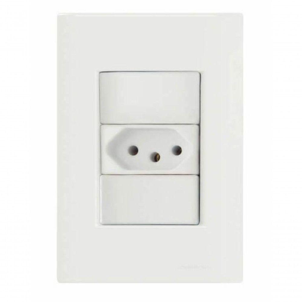 Conjunto 4x2 1 Tomada 2p+t 20 A 250 V Tramontina Giz Branco - 1