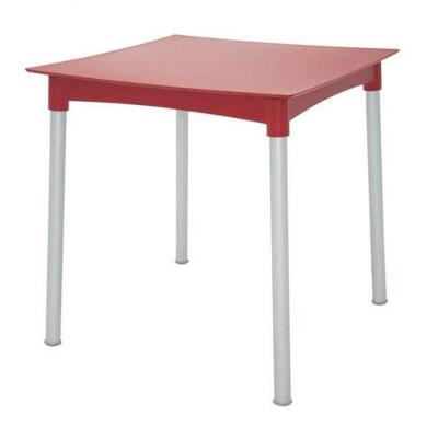 Mesa Tramontina Diana Vermelho Com Pernas De Alumínio