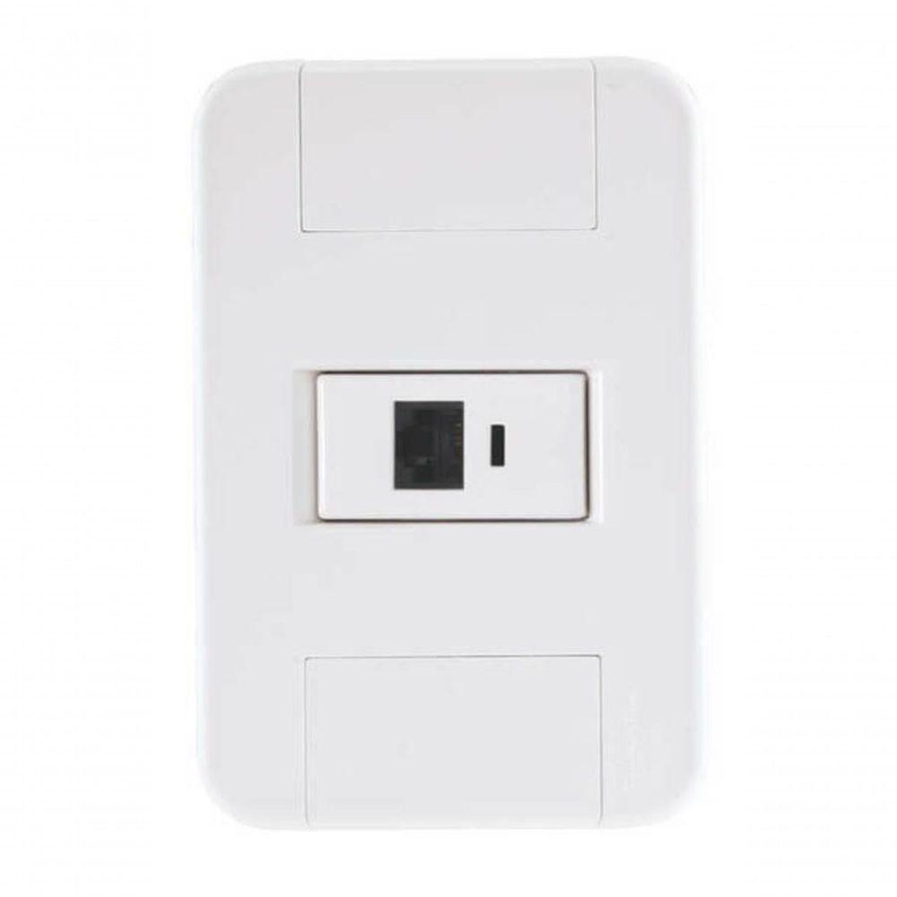 Conjunto 4x2 1 Tomada Telefone Rj11 Tramontina Tablet Branco - 1