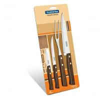 Jogo De Facas Tramontina Tradicional Cabo De Madeira Natural 4 Peças - 1