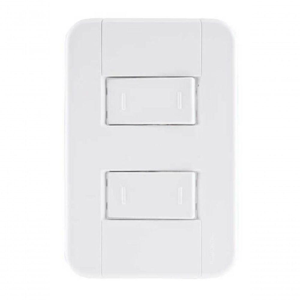 Conjunto 4x2 2 Interruptores Paralelos 10 A 250 V Tramontina Tablet Branco - 1