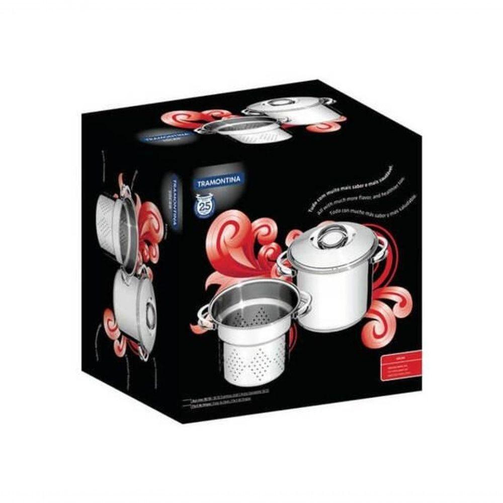 Jogo Cozi-pasta Tramontina Solar Em Aço Inox 24cm 2 Peças - 2